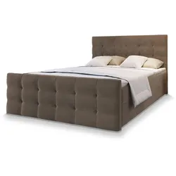 BOXBETT AMON 140x200 cm mit Matratze und Topper - Braun
