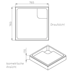 Neuesbad Wannenträger für Duscholux Ancona Trend 640 800x800x50 SD22887