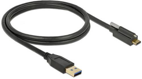 Delock USB-Kabel USB-A Stecker, USB-C Stecker 1.00m Schwarz 83717