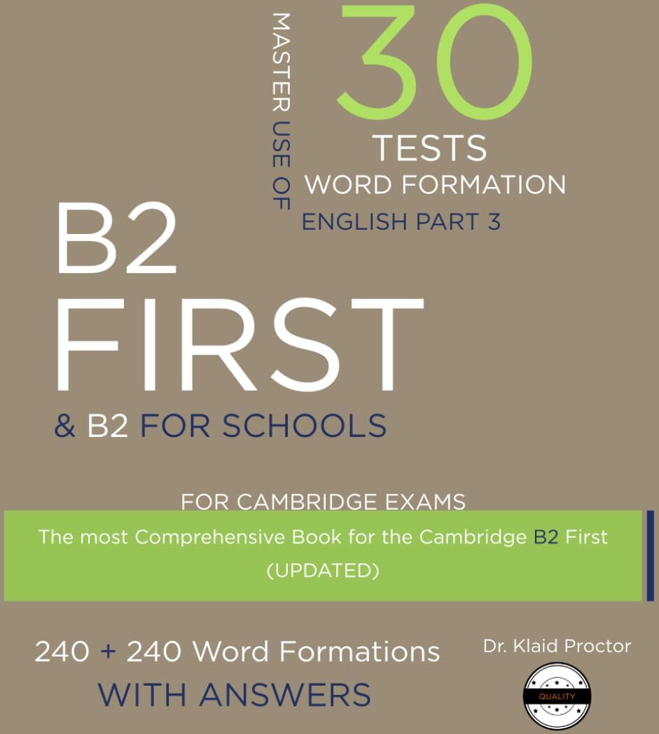 B2 FIRST (Word Formation): 30 Practice Tests for the Cambridge Exam with key - Preis vom 30.09.2026 09:01:18 h