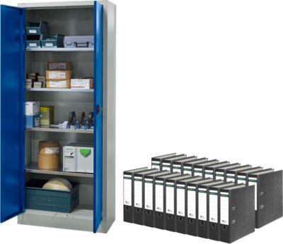 Materialschrank Schäfer Shop Pure, abschließbar, B 800 x T 400 x H 1935 mm + gratis 20 Schäfer Shop Select Aktenordner, DIN A4, 80 mm