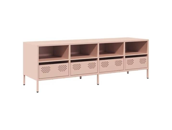LKJephalotrope TV-Schrank Rosa 135x39x43,5 cm Kaltgewalzter Stahl Industrieller TV-Tisch aus rosa Stahl für Wohnzimmer und Schlafzimmer, 4 Fächer und 4 Schubladen bieten viel Stauraum.