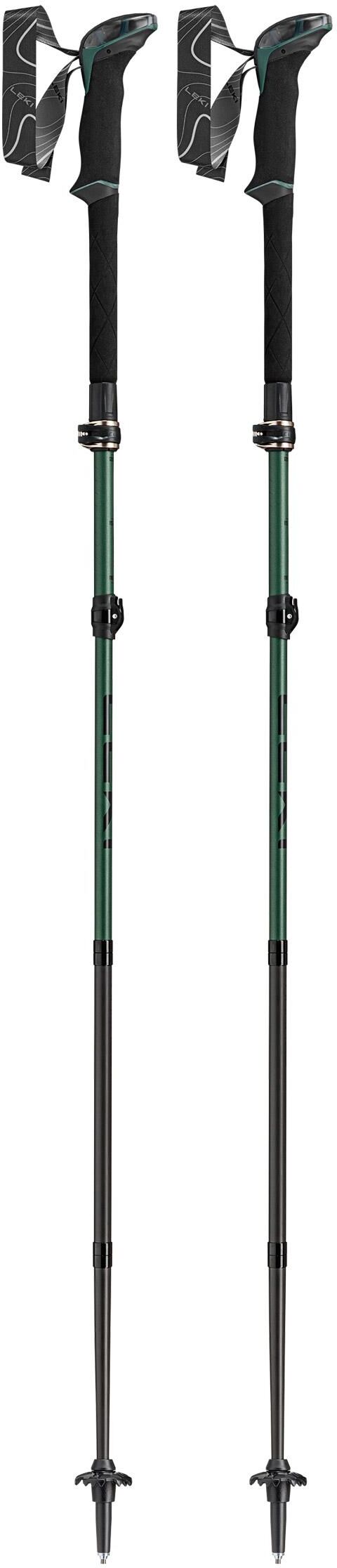 Leki  - Makalu Fx Carbon 110-130 cm Natural Carbon Malachite Green Black - Bâtons de randonnée