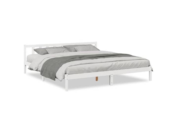 vidaXL Massivholzbett Extra Lang ohne Matratze Weiß 200x220 Kieferholz
