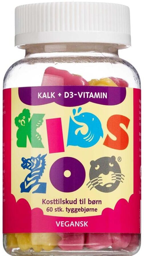 Kids Zoo Kalk + D3-Vitamin Kosttilskud 60 stk
