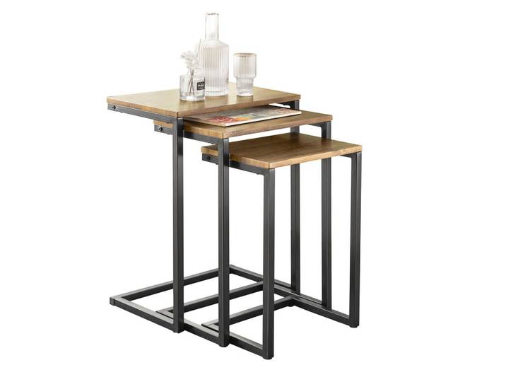 COUCHTISCH 3er Set Braun