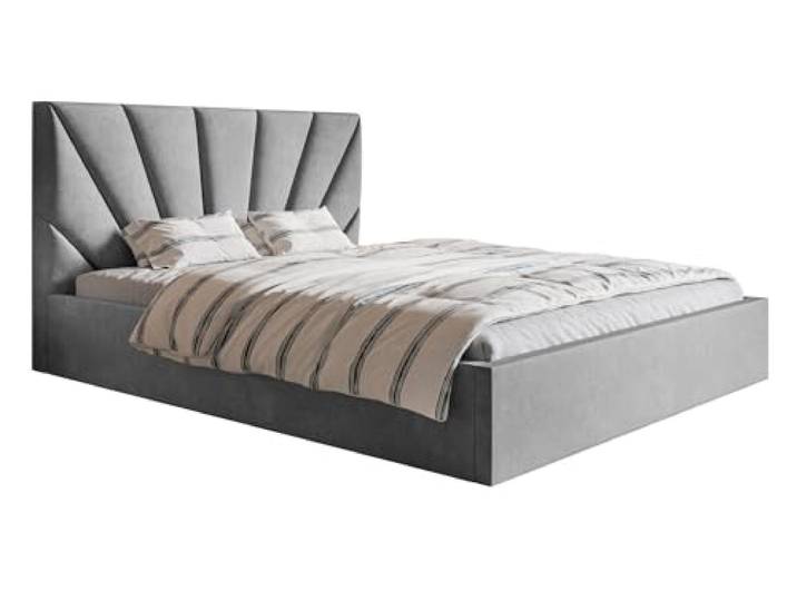 Emporius Doppelbett 140x200 Aris - Schlafzimmerbett 140x200 mit Bettkasten, Lattenrost - Polsterbett 140x200, (Grau - Jasmine 90)