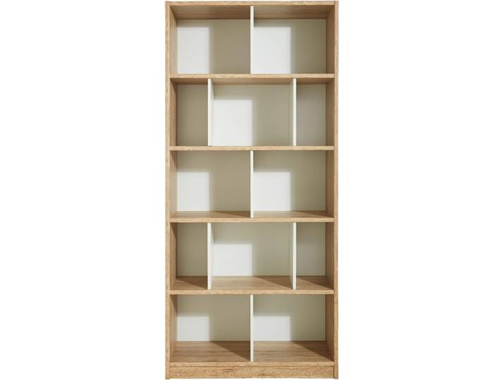Standregal WIMEX Joker , grau (weiß, betonfarben lichtgrau), B:90cm H:198cm T:38cm, Regale, Standregal, Bücherregal, Mehrzweckregal mit vielen Fächern, 198cm hoch, 90cm breit