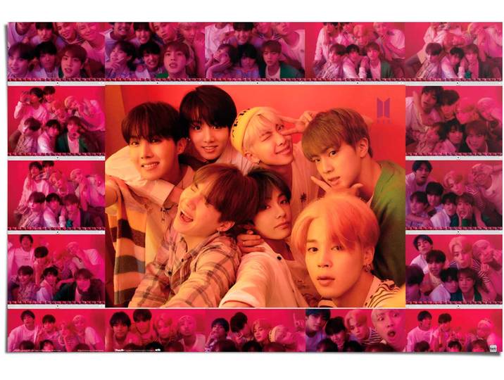 Poster REINDERS BTS selfie , lila (farbe bild(er): lila), B:91,5cm H:61cm T:0,1cm, Papier, Bilder, Poster
