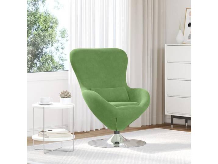 Fauteuil - Œuf - Velours - Vert clair - 1 place - Design contemporain