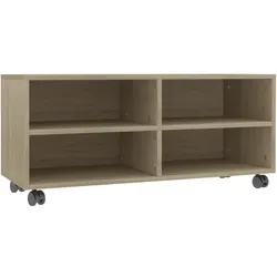 Helloshop26 - Multimedia-TV-Ständer TV-Regal Sideboard TV-Schrank Esszimmer Wohnzimmer Schlafzimmer mit Rollen 02_0026936
