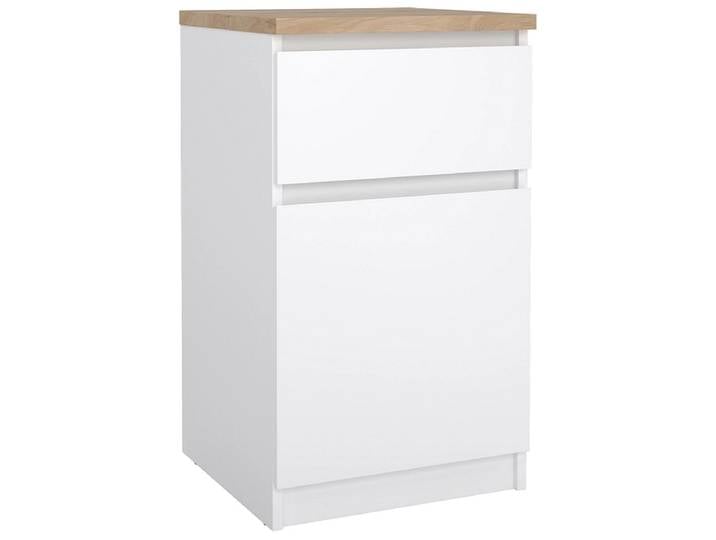 Nachttisch NAIA 1 Schublade 40.4x40x70.1cm weiss lackiert lackiert / matt