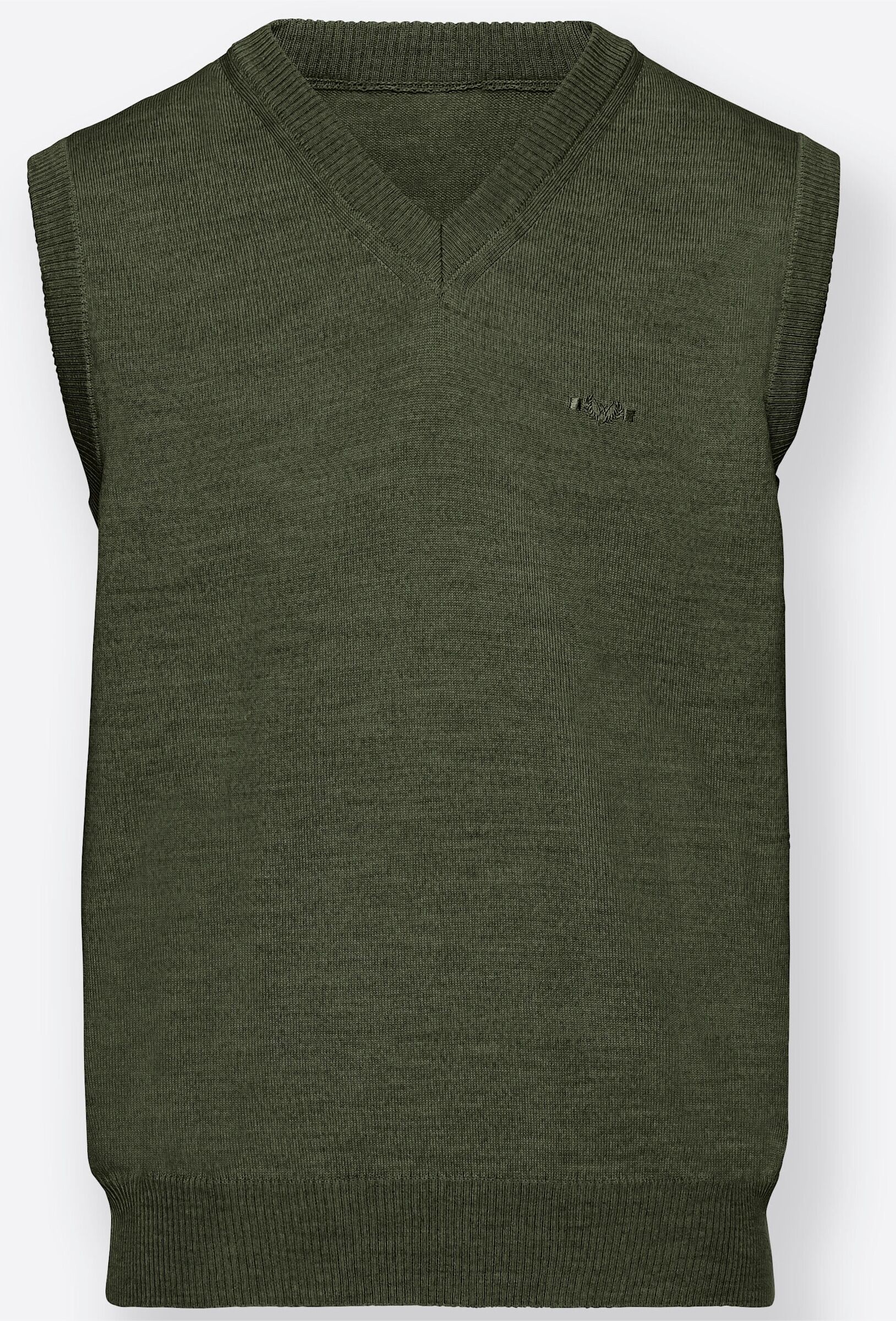 Pullunder WITT "Pullunder Pullunder", Herren, Gr. 58, khaki, Basic, V-Ausschnitt, Pullover Pullunder