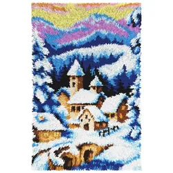 Knüpfteppich "Winterdorf", 50 x 74,5 cm