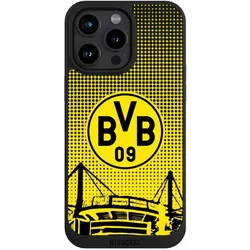 Nivocase Handyhülle für Apple iPhone 15 Pro Max Hülle NIVOpure Case Schwarz BVB Borussia Dortmund Stadion (Apple iPhone 15 Pro Max), Smartphone Hülle, Schwarz
