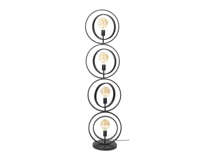 Lampadaire style industriel anneaux en métal 4 lampes h163 cm