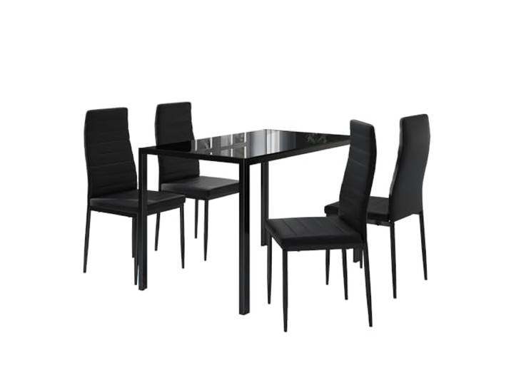 Vicco Essgruppe Grand , Schwarz 120 x 75 cm 4er Set, zur Verwendung als Essgruppe in Küche oder Esszimmer