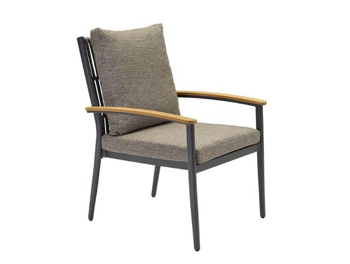 LC Garden Avento Gartensessel Aluminium/Rope mit Sitz- und Rückenkissen Dunkelgrau Braun