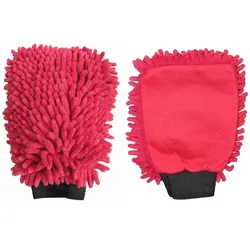 Autowaschhandschuhe Rasta 2in1 Mikrofaser rot mit 2 verschiedenen Seiten für unterschiedliche Zwecke