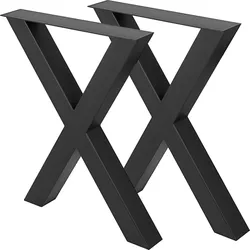 VEVOR Tischbeine Tischgestell Metall 720x790mm Edelstahl Tischkufen Schwarz einfache Montage Tischbeine Metall schwarz