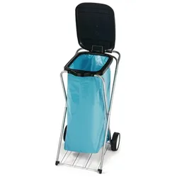 Nölle Abfallsammler H780xB350xT370mm 20-130 l 1-fach, mit Rollen und Gitterboden, Abfalleimer, Schwarz