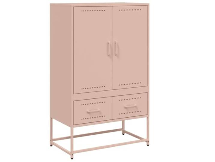 KGHFDVB Highboard Rosa 68x39x111,5 cm Kaltgewalzter Stahl Robust, Stabil, Pflegeleicht, Stauraum für Bücher und Zeitschriften, Wandmontage erforderlich