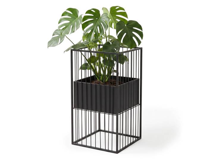 Relaxdays Blumenständer Schwarz Eisen höhenverstellbar 61 cm, Metall, 61 cm, Dekoration, Blumen & Blumentöpfe, Übertöpfe