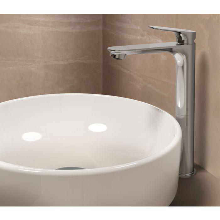 Ideal Standard Ceralife O Waschtischarmatur BE013AA Ausladung 135mm, verlängerter Sockel, Blue Start, Push-Open Ventil, chrom