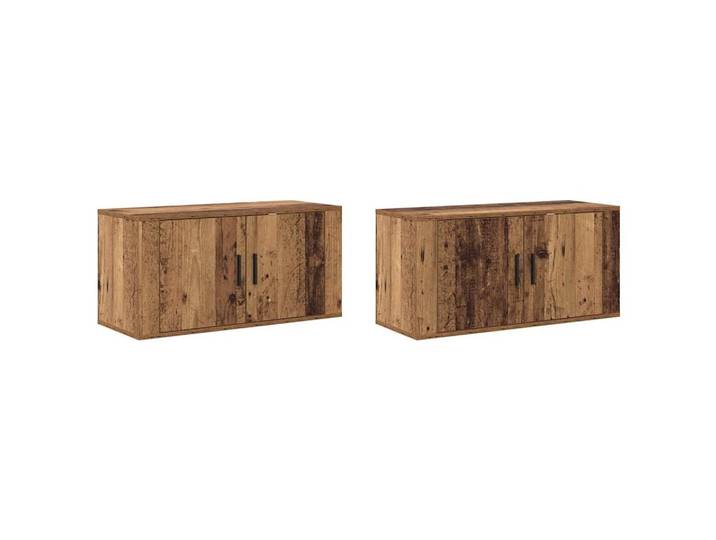 vidaXL TV-Schrank Wand-TV-Schrank Set 2 stk. Altholz Holzwerkstoff (2-St)