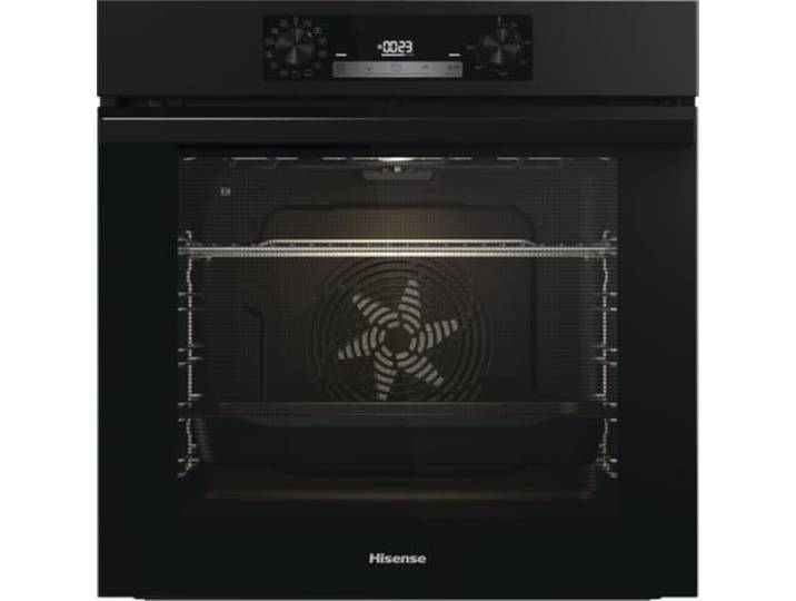 Hisense BI64211EPB Elektroherd, multifunktional, Einbau, 77 Liter, 60 cm, Pizzafunktion 300°, pyrolytisch, Airfry, Farbe Schwarz, Energieklasse A
