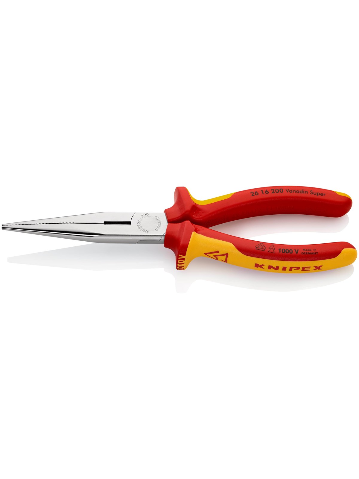 KNIPEX Flachrundzangen mit Schneide, (Storchschnabelzangen)
