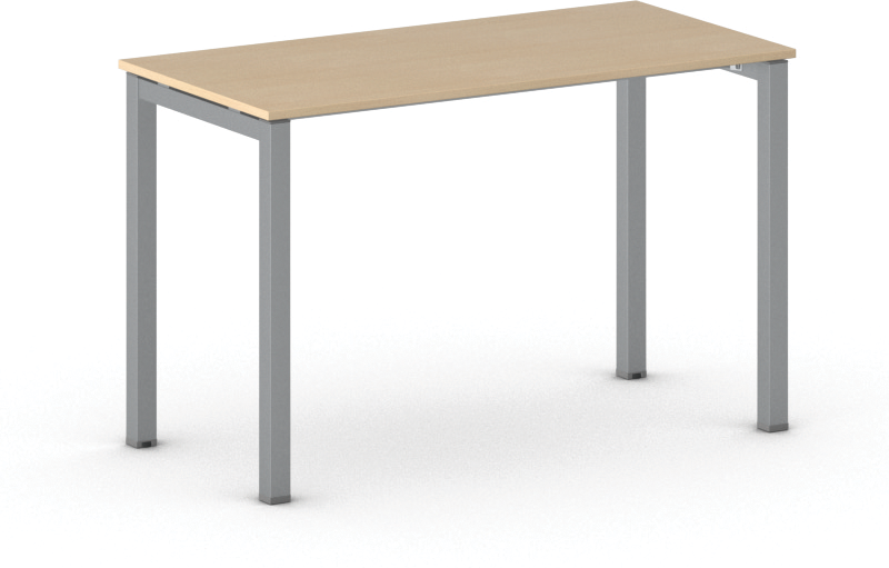 B2B Partner Konferenztisch PRIMO SQUARE 120x60 cm, graues Metallgestell, Buche