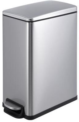 Garvee Slim Trash Can with Lid, Stainless Steel Garbage Can with Inner Bucket and Foot Pedal