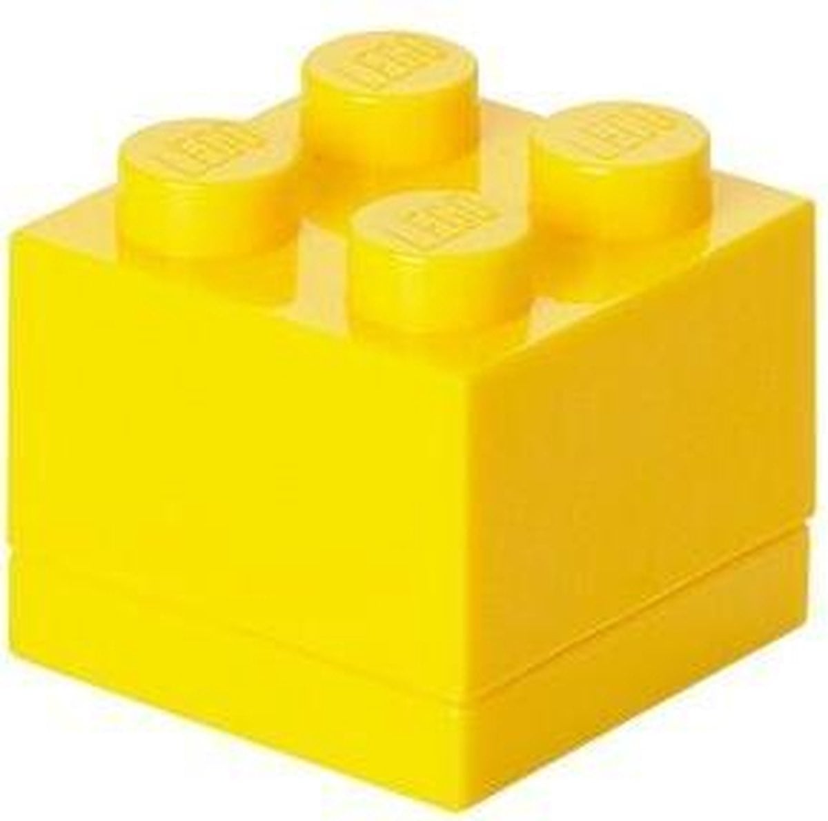 LEGO Mini Brick 4 Opbergbox Set van 4 stuks - Geel - Stapelbaar met deksel