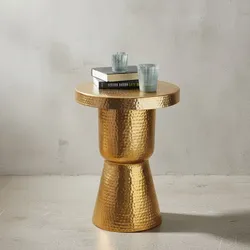 KADIMA DESIGN Orientalischer Dekotisch ENNS: Aluminium, Hammerschlag-Strukturen, 43x59x43 cm