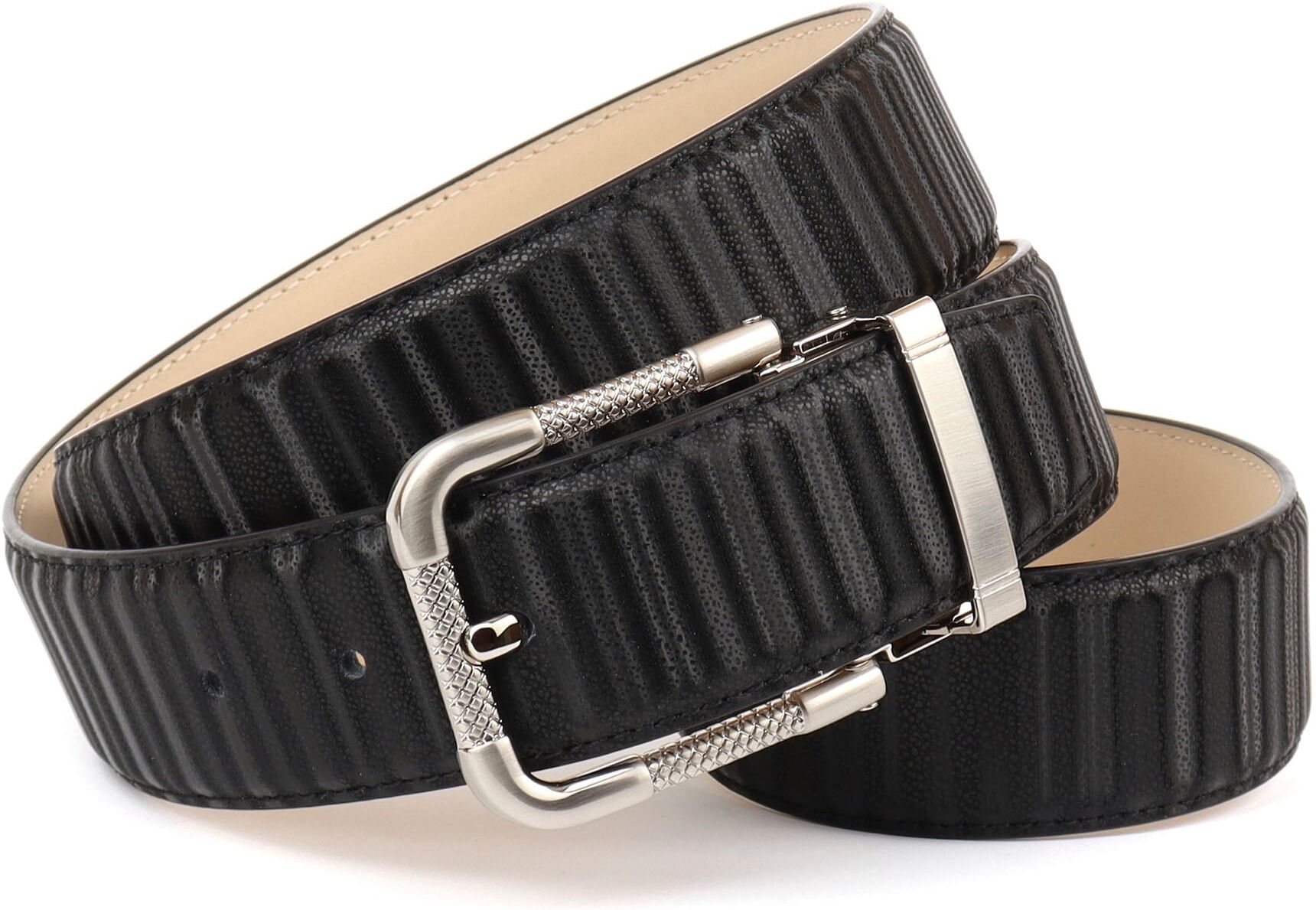Ledergürtel ANTHONI CROWN, Damen, Gr. 80, schwarz, Rindsleder, Gürtel Ledergürtel schwarz 80