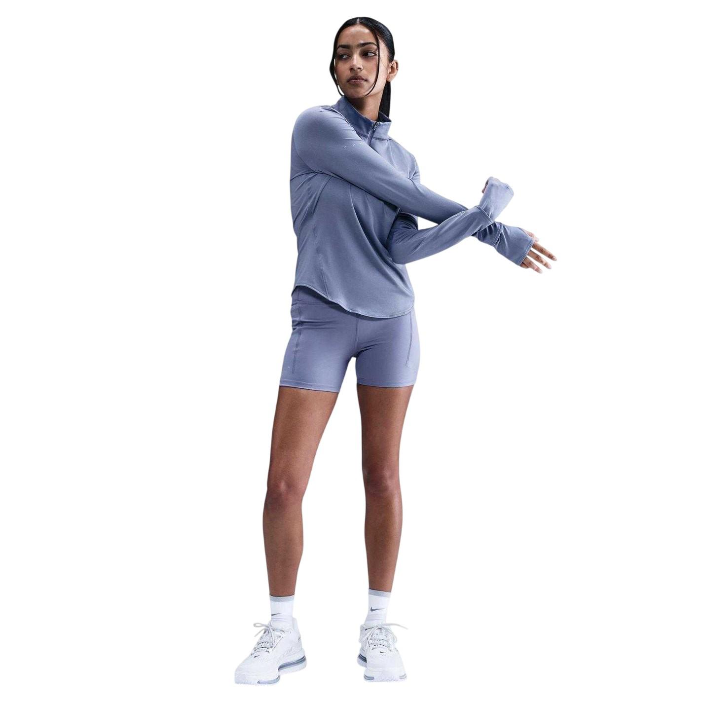 Nike Swift hardloopshirt met kwartrits voor dames (Indigo)