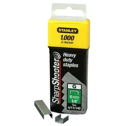 STANLEY Klammern Typ G 6 mm 5000 St. für Elektro- u. Handtacker Typ G stabile Verpackung - 1-TRA704-5T