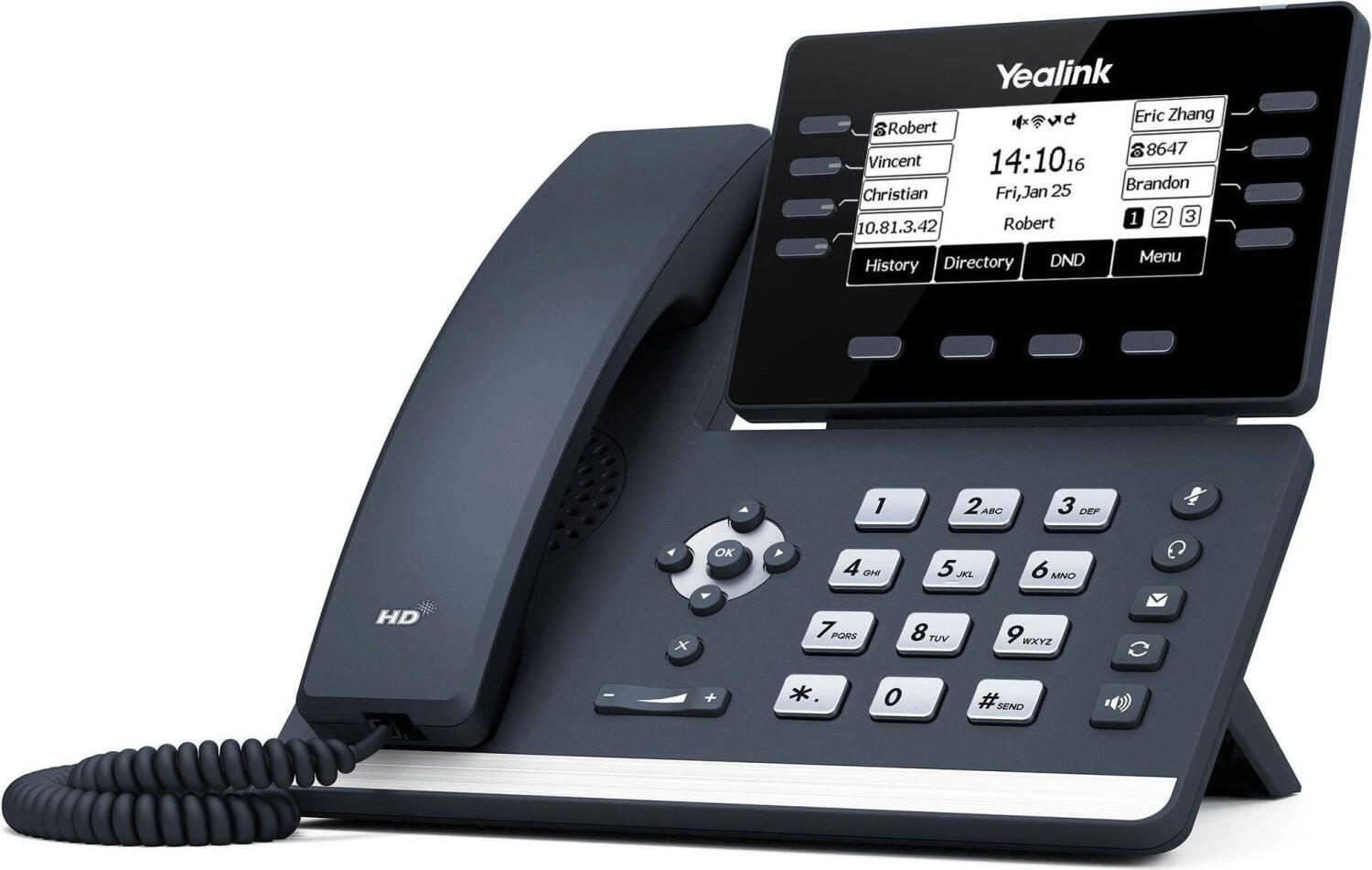 Yealink SIP-T53W - VoIP-Telefon mit Bluetooth-Schnittstelle mit Rufnummernanzeige - schwarz 1301087