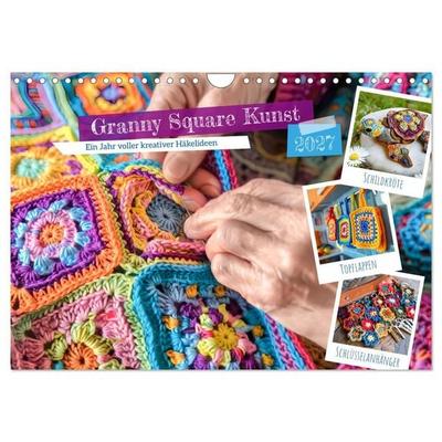 Granny Square Kunst - Ein Jahr voller kreativer Häkelideen (Wandkalender 2027 DIN A4 quer), CALVENDO Monatskalender