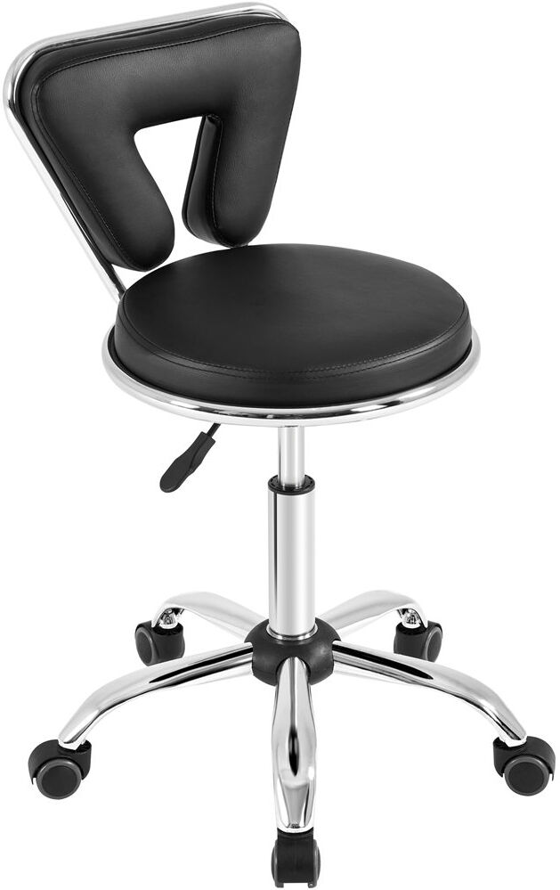 Yaheetech Backed Adjustable Height Ergonomic Lab Stool Black 84cm H X 52cm W X 52cm D