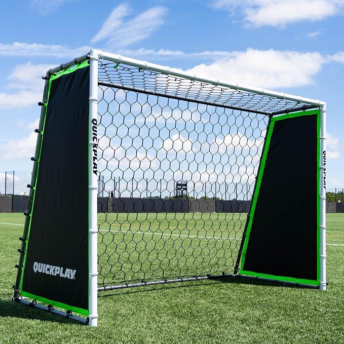 QuickPlay GS Trainer 210x150 cm Fußballtor und Rebounder für Fußball - 3-in-1 Fußball-Trainingszubehör mit Rückprallwand und Passiertrainer für Garten training, Schuss-, Pass- und Ballannahme Training