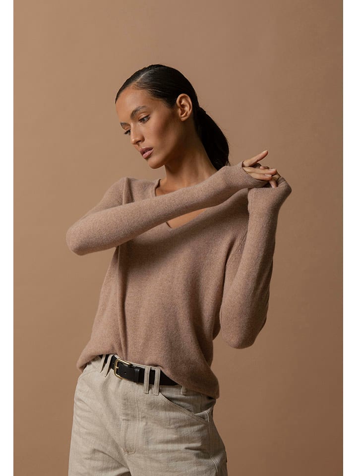 Perfect Cashmere Kaschmir-Pullover "Shannon" in Beige - 2XL