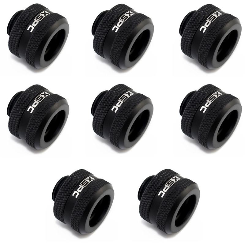 XSPC Anschluss G1/4" auf 14mm Hardtube, schwarz matt - 8 Stück