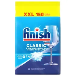 Geschirrspülpulver Finish Classic Pulver XXL 3 KG brilliante Reinigungsleistung durch Aktiv-Einweichstoffe