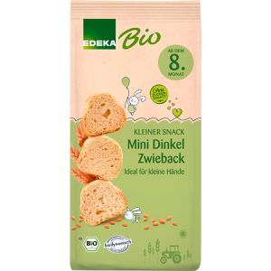 Edeka Zwieback Mini Dinkel, laktosefrei, BIO, vegan, ohne Zuckerzusatz, 100 g