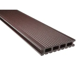 26x145 mm Kovalex® Standard WPC-Terrassendiele, schokoladenbraun, grob/fein, mattiert, Hohlkammer