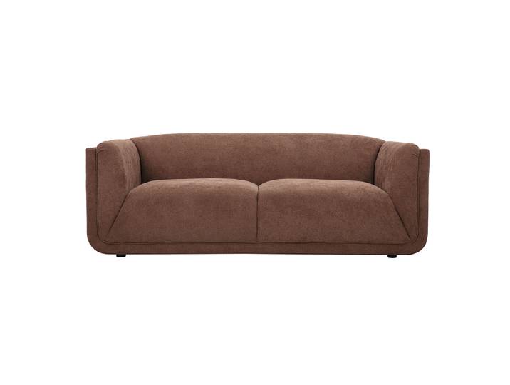 Canapé design 3 places en tissu chenille terre brûlée HOSBO