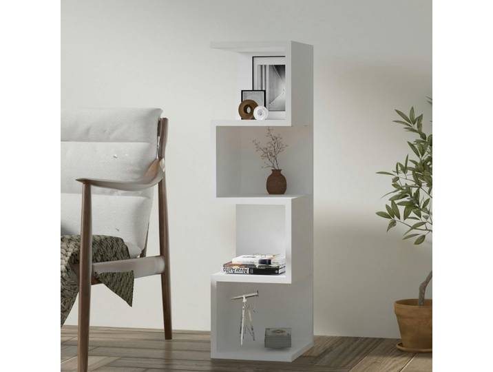 Etagère colonne zigzag 4 niches MARFA - Blanc
