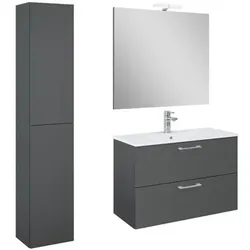 Ceramia Lea Badmöbel-Set mit Waschbecken Anthrazit KSETLEA80A